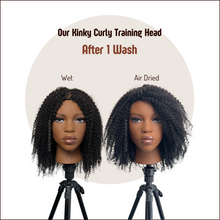 Load image into Gallery viewer, kinky curly training head - wet and dry test

